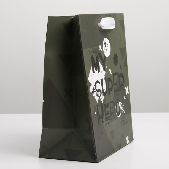 Пакет подарочный ламинированный вертикальный, упаковка, «Super Hero», MS 18 х 23 х 10 см - фото 1927818337