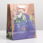 Пакет подарочный крафтовый вертикальный, упаковка, «Сияй», MS 18 х 23 х 8 см - Фото 5