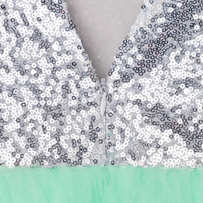 Платье детское нарядное с пайетками KAFTAN, р. 28 (86-92), зеленый - фото 1907359404