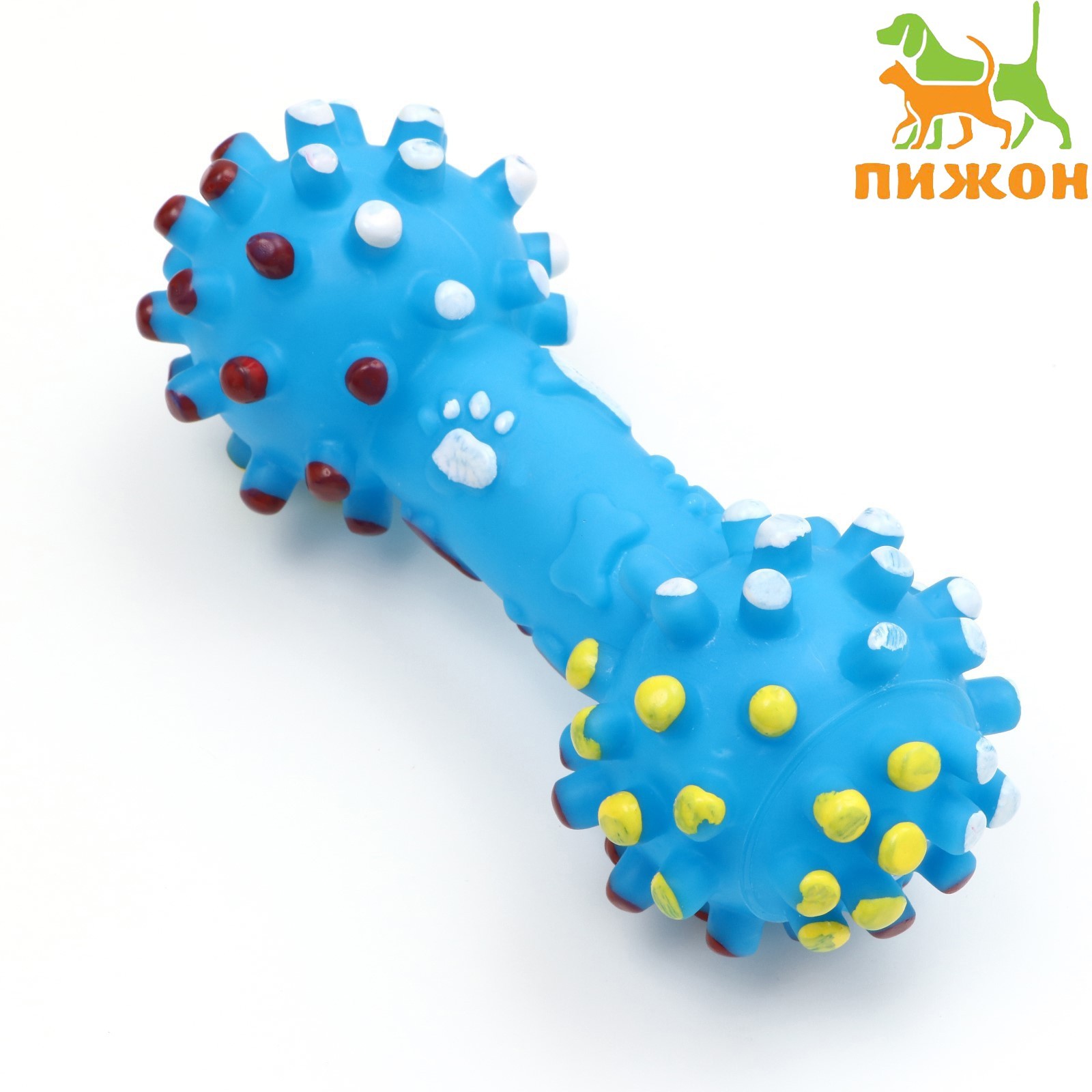 Игрушка пищащая увеличенная "Гантель с лапками" для собак, 16,5 x 6 см ...