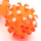 Игрушка пищащая увеличенная "Гантель с лапками" для собак, 16,5 x 6 см, оранжевая - фото 6524251