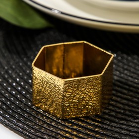 Кольцо для салфетки Noble, 4,5×4,5×2,5 см, цвет золотой