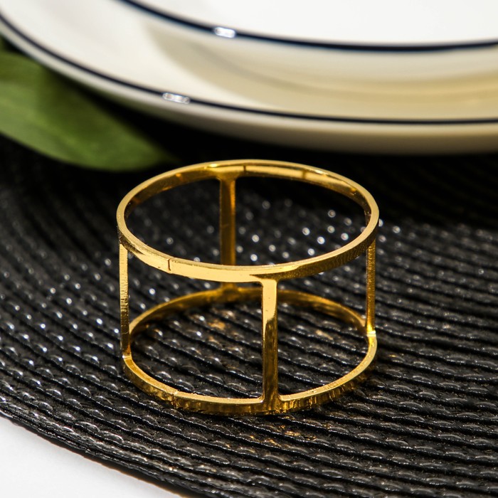 Кольцо для салфетки Noble, 4,5×2,9 см, цвет золотой - фото 1908820230