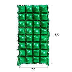 Панно фольгированное 74 х 142 см, 4 ряда, цвет зелёный 7391294