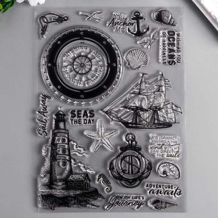 Штамп для творчества силикон "Морское приключение" 21х15 см - Фото 1
