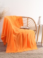 Плед флисовый «Экономь и Я», 150×180 см, 160 г/м², оранжевый - Фото 3