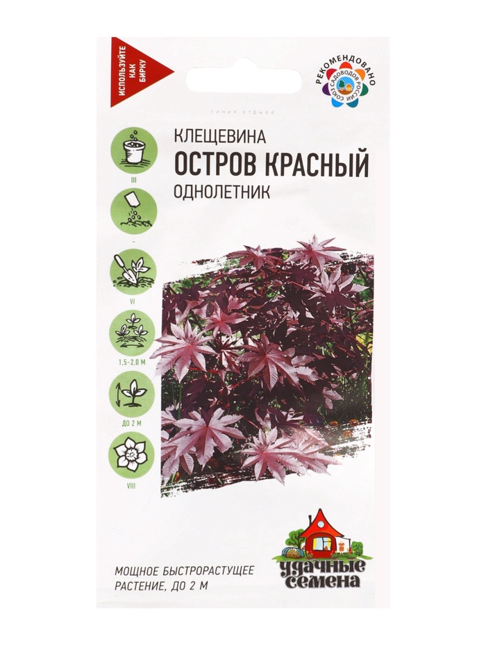 Семена цветов Клещевина «Остров Красный», 5 шт., «Гавриш» - Фото 1