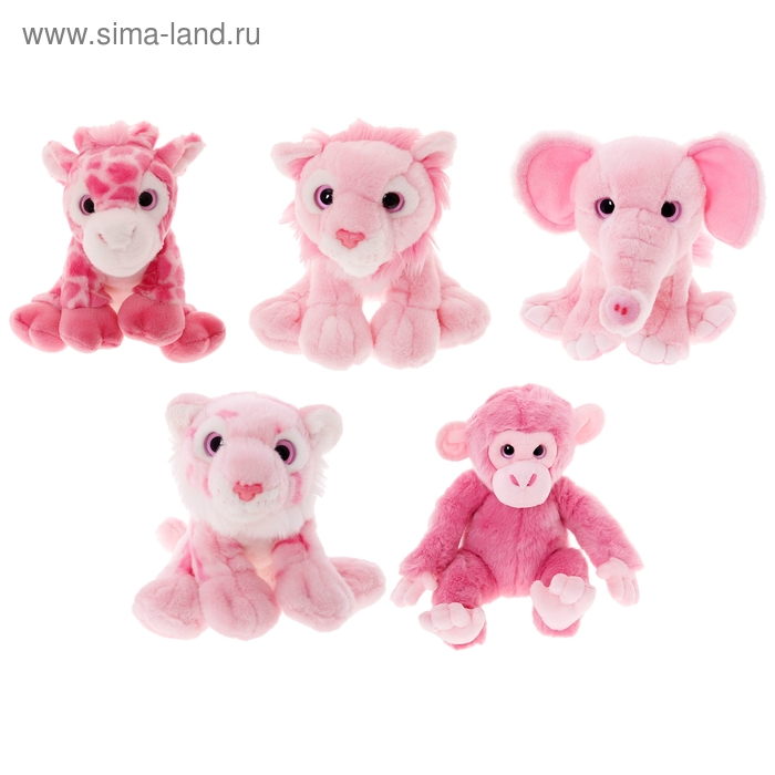 Мягкая игрушка «Дикие животные», цвет розовый, МИКС - Фото 1