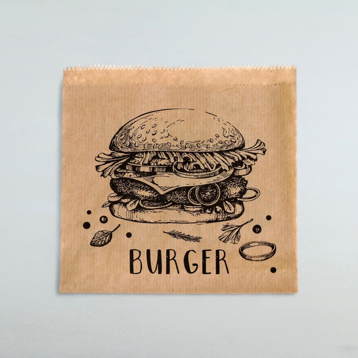 Уголок «Сочный Бургер», крафтовый, 15×15 см - Фото 1