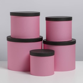 Набор коробок 5 в 1 «Розовый с черным», 13 × 13,5‒ 19.5 × 22 см