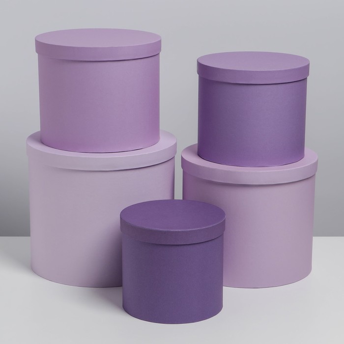 Набор коробок 5 в 1, упаковка подарочная, «Фиолетовый», 13 х 14‒19.5 х 22 см - Фото 1