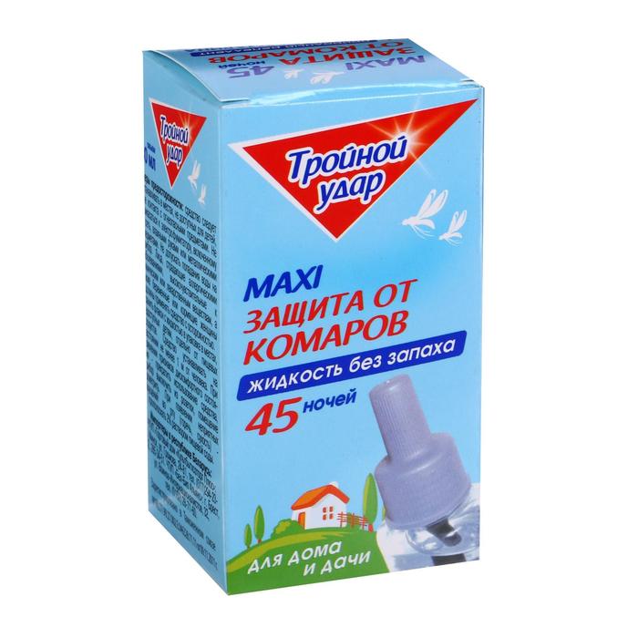 Дополнительный флакон-жидкость от комаров "Домовой Прошка", Тройной Удар, 45 ночей, 30 мл - Фото 1