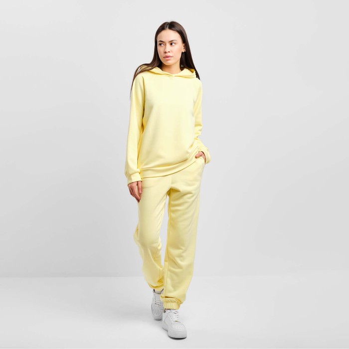 Костюм женский (толстовка, брюки) MIST, размер 48-50, жёлтый