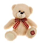 Мягкая игрушка «Медведь», бант в клетку, 20 см, цвет МИКС - фото 25373421