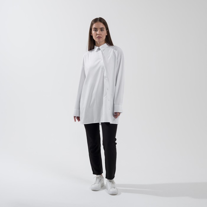 Рубашка SL, косая планка, 46-48, белый 52504