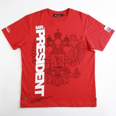 Футболка Putin team, Mr. President, красная, размер 54-56