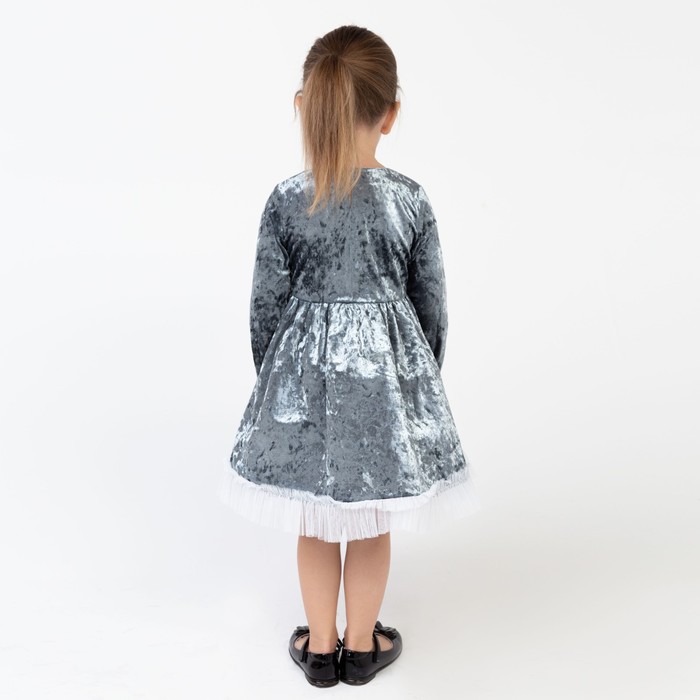 Платье для девочки нарядное KAFTAN "Куколка", серо-голубой, рост 110-116, р.32 - фото 1907359712