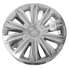 Колпаки колесные R15 "PROFI", серебристый карбон, комплект 4 шт - Фото 2