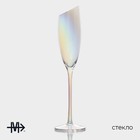 Набор бокалов из стекла для шампанского Magistro «Иллюзия», 180 мл, 5,5×27,5 см, 6 шт, цвет перламутровый - Фото 2
