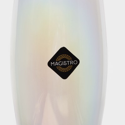 Бокалы для шампанского Magistro «Иллюзия», 180 мл, 5.5×27.5 см, набор 6 шт., стекло, перламутровые