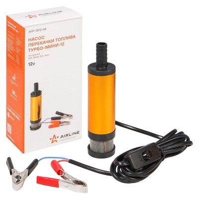 Насос перекачки топлива ТУРБО-МИНИ-12 погружной с фильтром, 12 В, 38 мм, 12 л/мин