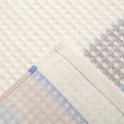 Полотенце банное вафельное «Этель» Waffle, 70×140 см, 100% хлопок, 280 г/м², жёлто-синее