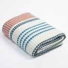 Полотенце вафельное банное «Этель» Waffle 70×140 см, 100% хлопок, 280 г/м², коричнево-голубое - Фото 2