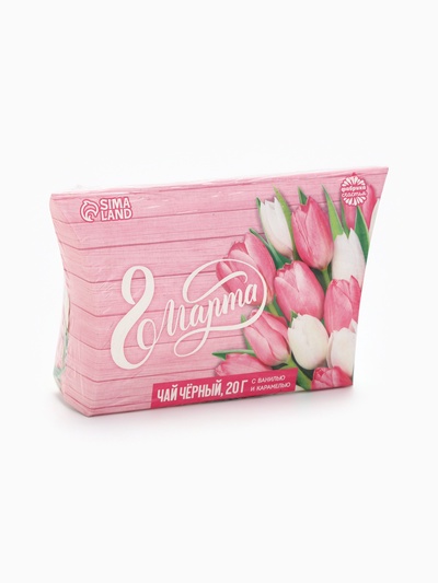 Чай подарочный чёрный «Любви и счастья. 8 Марта», с ванилью и карамелью, 20 г