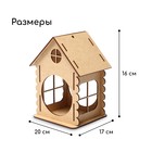 Кормушка - конструктор из ХДФ для птиц «Изба бревенчатая», 20×17×16 см, Greengo - Фото 4