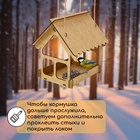 Кормушка - конструктор из ХДФ для птиц «Домик», своими руками, 16.5×12.5×19.5 см, Greengo - Фото 2