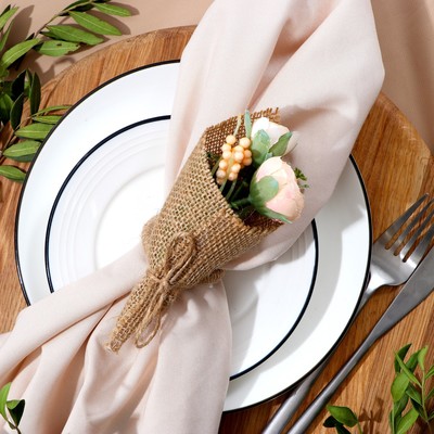 Кольцо для салфеток «Букет», бежевое