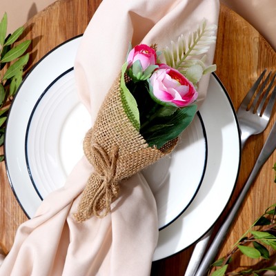 Кольцо для салфеток «Букет», розовое