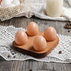 Подставка для яиц и кекса Adelica, 4 отделения, d=13 см, 13×13×1,8 см, массив берёзы - Фото 1