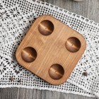 Подставка для яиц и кекса Adelica, 4 отделения, d=13 см, 13×13×1,8 см, массив берёзы - фото 4342251