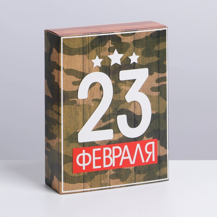Коробка кондитерская, упаковка, «23 февраля», 20 х 15 х 5 см - фото 1905912439