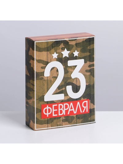 Коробка кондитерская, упаковка, «23 февраля», 20×15×5 см