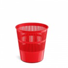 Корзина для бумаг и мусора ErichKrause Classic, 9 литров, пластик, сетчатая, красная - фото 16392160
