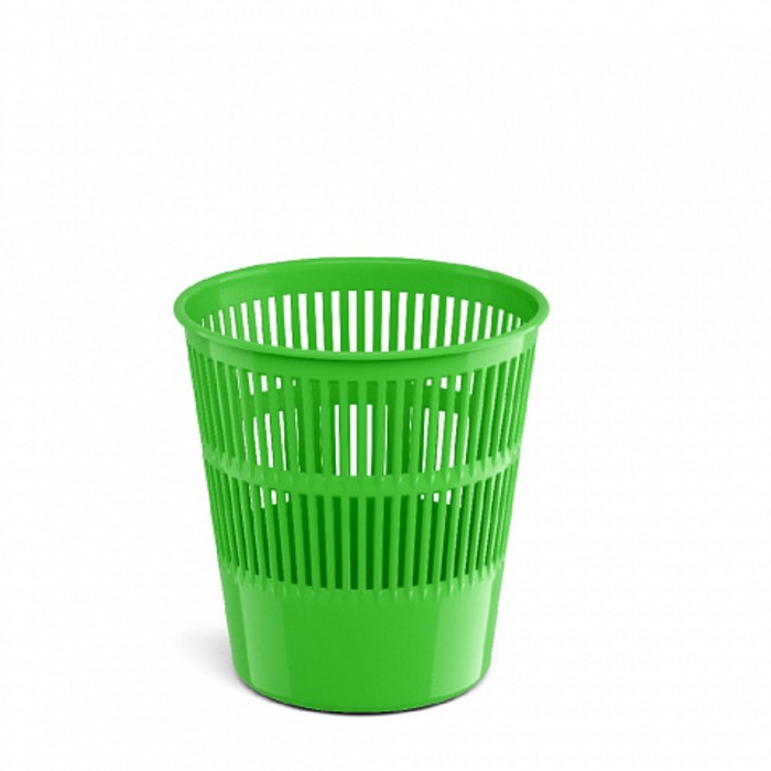 Корзина для бумаг и мусора ErichKrause Neon Solid, 9 литров, пластик, сетчатая, зеленый неон