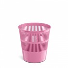 Корзина для бумаг и мусора ErichKrause Pastel, 9 литров, пластик, сетчатая, розовая - фото 300697080