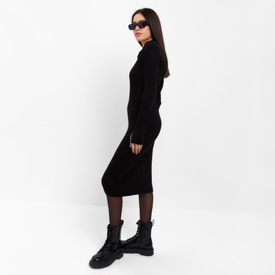 Платье миди женское MIST Knitwear, размер 44, чёрное