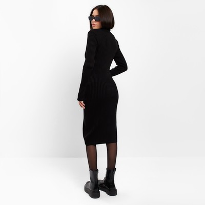 Платье миди женское MIST Knitwear, размер 44, чёрное