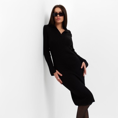 Платье миди женское MIST Knitwear, размер 44, чёрное