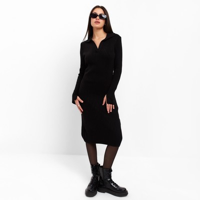 Платье миди женское MIST Knitwear, размер 46, чёрное