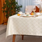 Скатерть Этель "Узор" цв.бежевый, 142*283 +/-3 см, 115 ±10 гр,100% п/э - фото 21457549