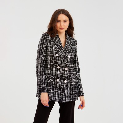 Пиджак твидовый двубортный MIST р. 42, черный