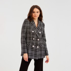 Пиджак твидовый двубортный MIST р. 46, черный 7334760