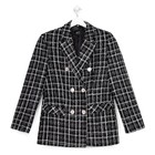 Пиджак твидовый двубортный MIST р. 46, черный 7334760