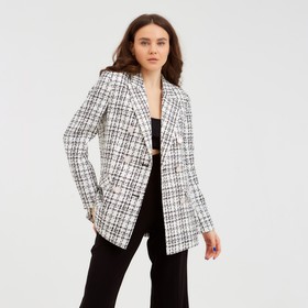 Пиджак твидовый двубортный MIST р. 48, белый