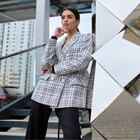 Пиджак женский твидовый двубортный MIST, размер 48, белый  (артикул 7334766)  большой выбор товаров оптом и в розницу по низким ценам с доставкой