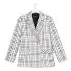 Пиджак женский твидовый двубортный MIST, размер 48, белый  (артикул 7334766)  большой выбор товаров оптом и в розницу по низким ценам с доставкой